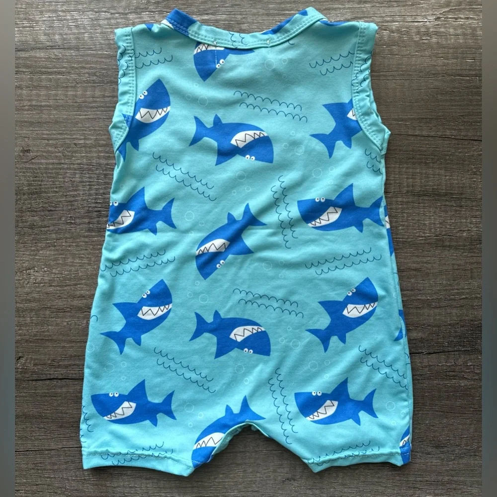 Mila & Rose Sharky Short One Piece Romper‎ Size 0-6mo